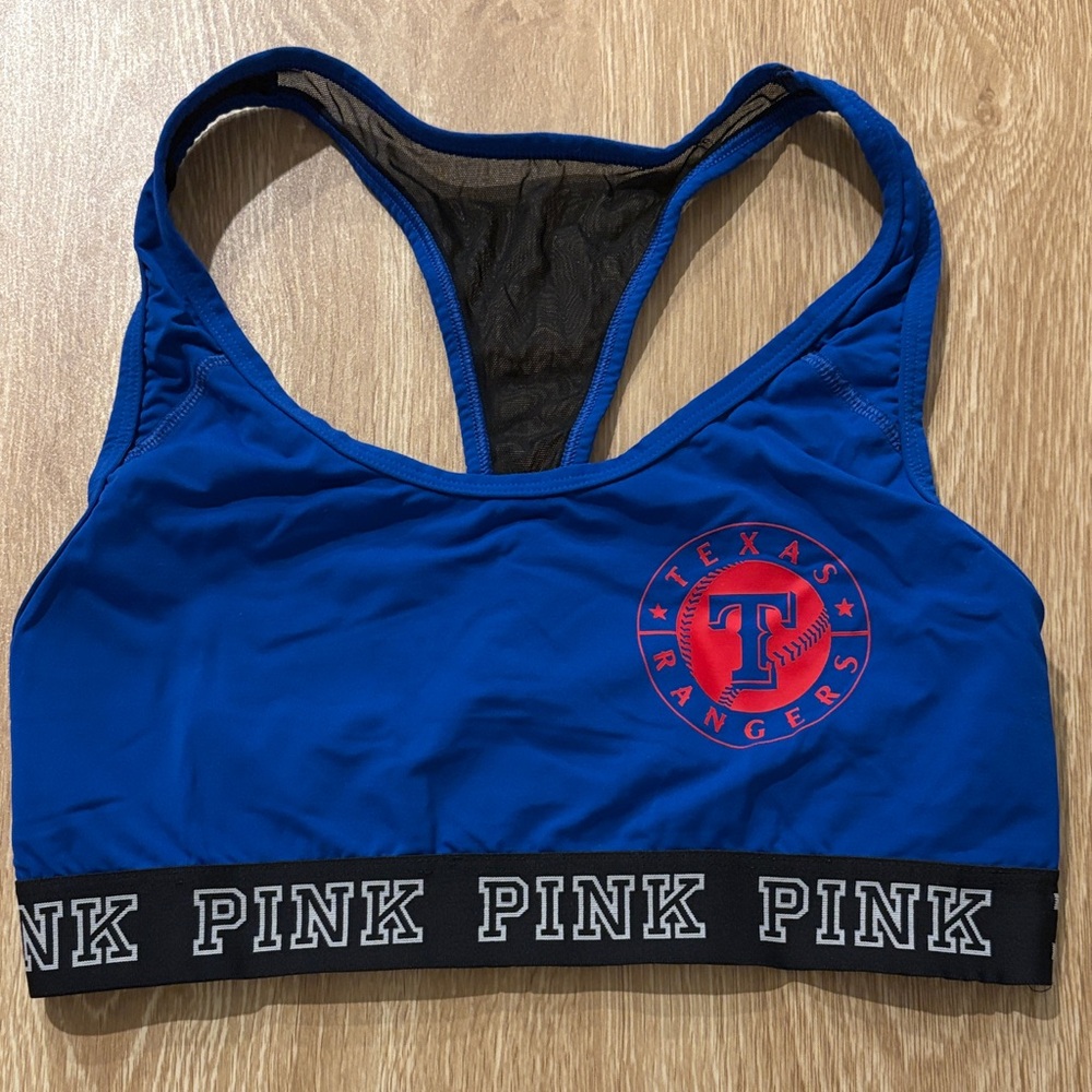 PINK Victoria's Secret Blue and Red Sports Bra